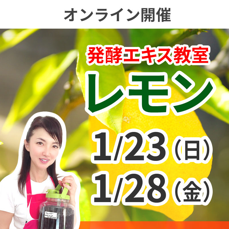 《1月23日、28日》<br>発酵エキス教室「レモン」<br>（オンライン）