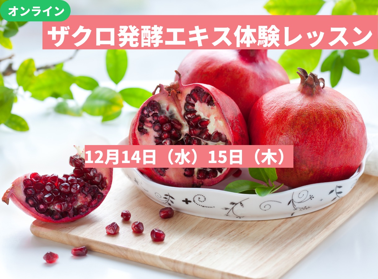 《体験会》12月14日, 15日　<br>発酵エキス「ザクロ」