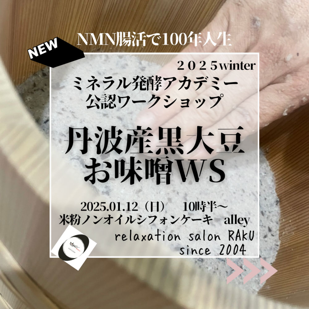 《大阪》1/12　<br>丹波産黒大豆お味噌ワークショップ