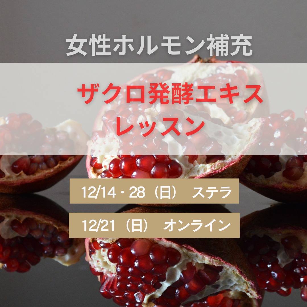 《オンライン》12/21<br>発酵エキスレッスン<br>ザクロ