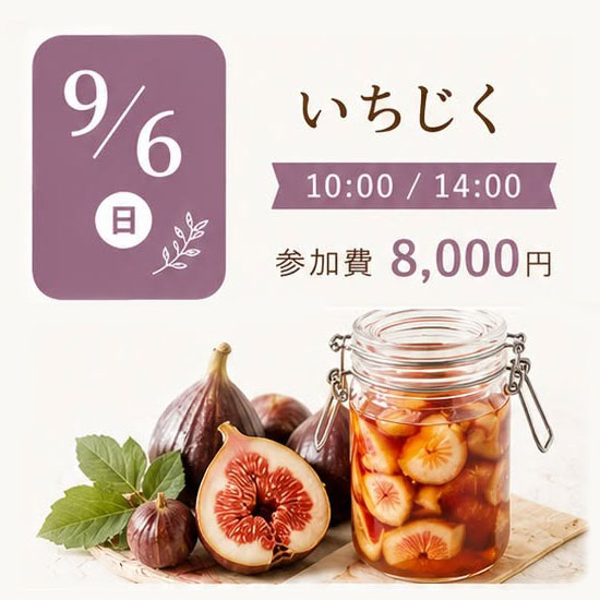《浜松本校》9/6<br>発酵エキスレッスン<br>いちじく
